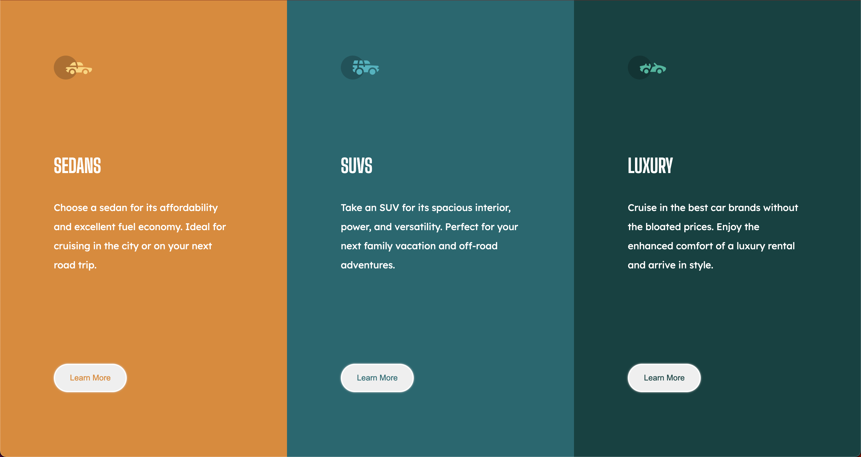 3 column preview card